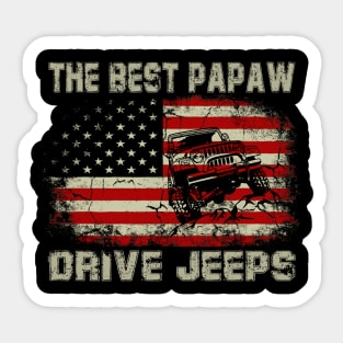 The Best Papaw Drive Jeeps American Flag Jeep Sticker